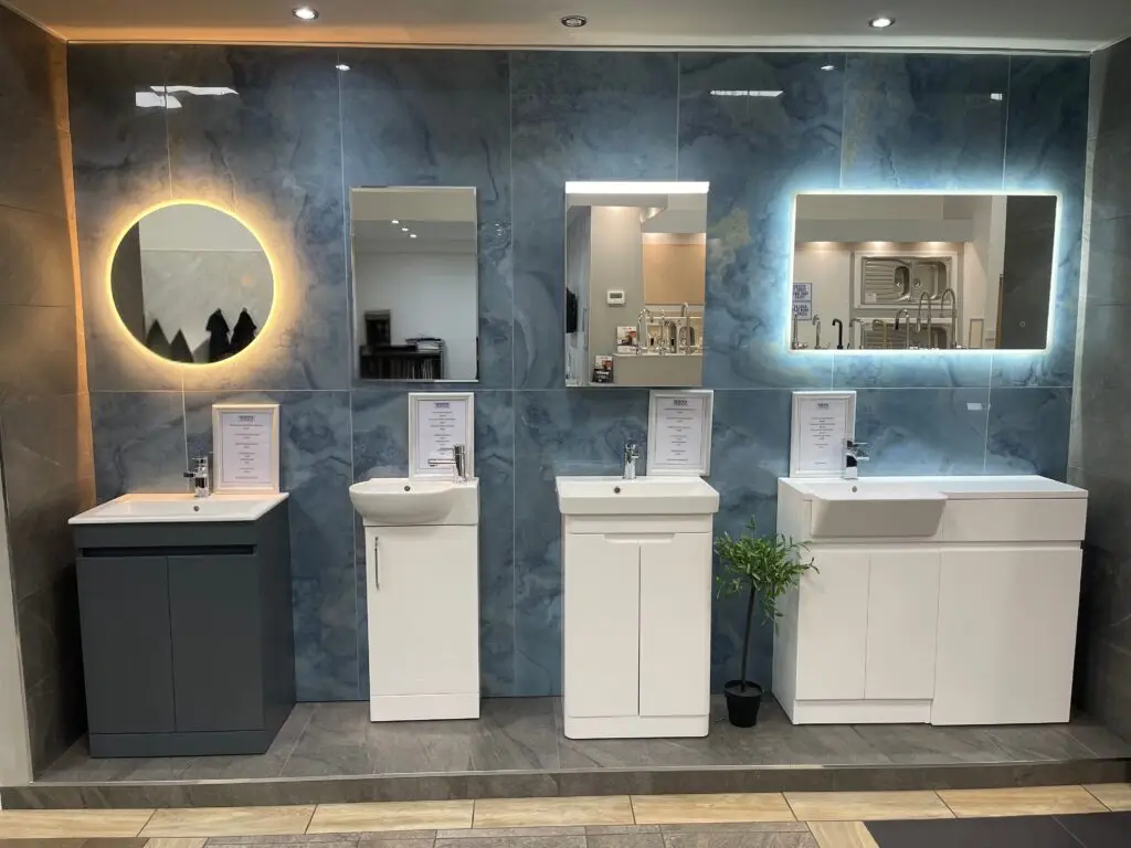 MyLife bathroom displays with led mirrors