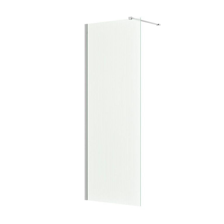 Emmi Wetroom Panel 8mm Fluted Glass Only 1200mm