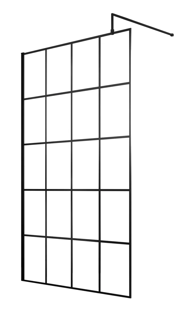 Framed Wetroom Screen 1000x1950x8mm Matt Black (complete)